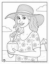 Coloring Summer Adult Vacation Pages Kids Print sketch template