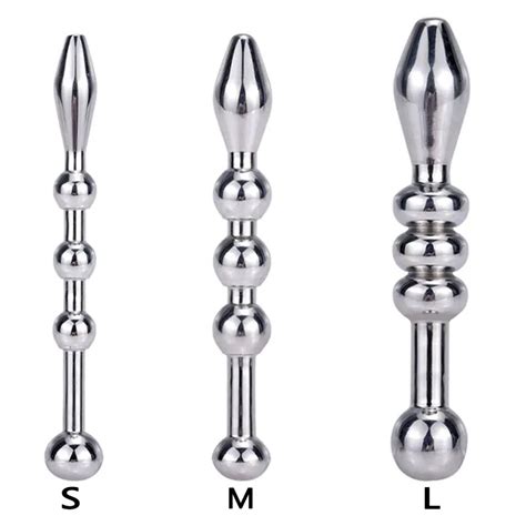 Newest Stainless Steel Urethral Sound Beads Penis Plug Insertion Sex