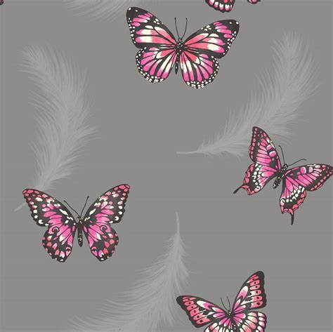 Butterfly Wallpaper Girls Bedroom Decor Pink White Teal