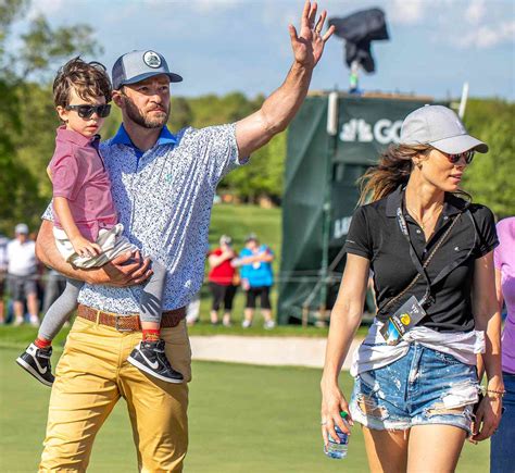Justin Timberlakes Son Supports Him At Golf Tournament Video
