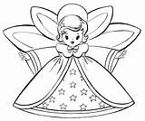 Coloring Pages Christmas Angels Retro sketch template
