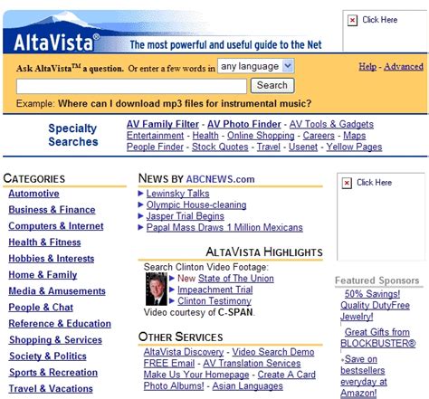 altavista driverlayer search engine