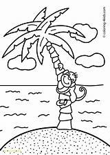 Coloring Island Pages Nature Kids Printable Tropical Color Ellis Monkey Print Palma Palm Tree Getdrawings Trees Adults Getcolorings Popular sketch template
