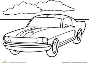 mustang worksheet educationcom cars coloring pages coloring