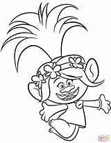 Coloring Trolls Poppy Pages Printable Drawing sketch template