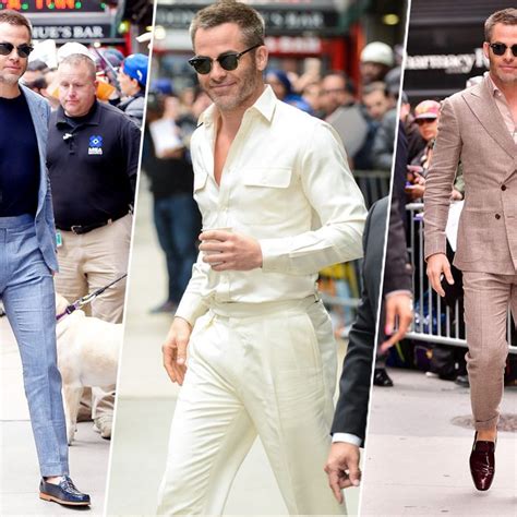 chris pine wears 3 summer suits in one day