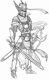 Paladin Colouring sketch template