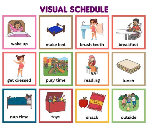 visual schedule template  printable