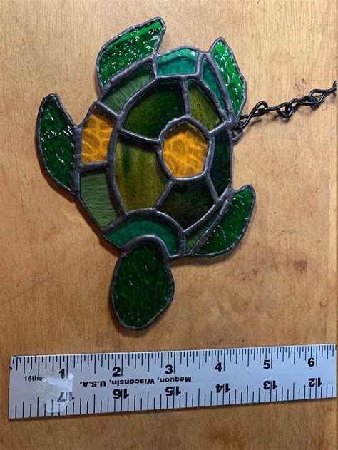 sea turtle stained glass suncatcher etsy