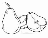 Pera Pear Peras Buah Mewarnai Colorir Pears Birne Sketsa Pir Entera Frutas Buahan Ausmalbilder Abierta Imagens sketch template