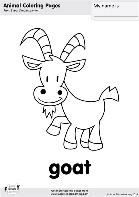 goat coloring page super simple