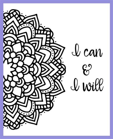 motivational mandala  coloring pages quote coloring pages