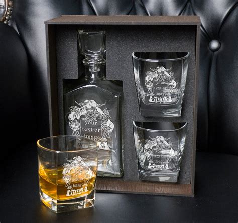 personalized whiskey gift set  gift   decanter etsy