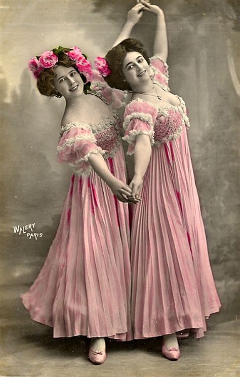 two lady dancers posing for picture vintage photos women