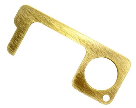 pack   sanitary door opener tool metal hook contactless keychain