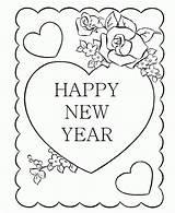 Year Coloring Happy Pages Cards Greeting Heart Printable Colouring Years Kids Print Card Color Adult Greetings Hearts Eve Sheets Pdf sketch template
