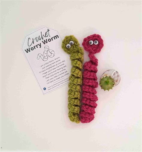 worry worm poems tags  printable start crochet