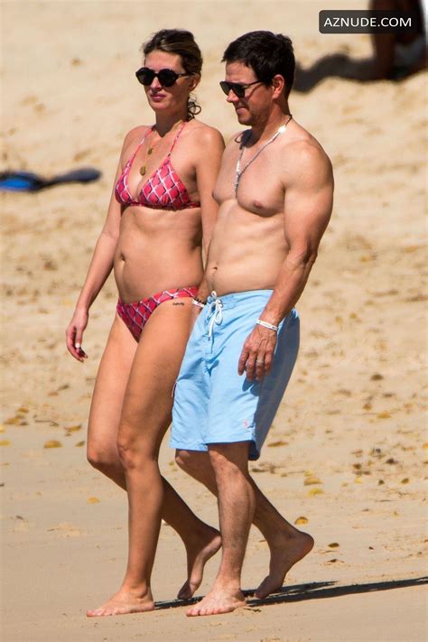 rhea durham hits the beach with mark wahlberg while out in barbados aznude