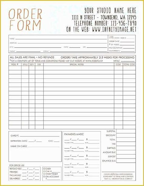 free sports photography order form template of 13 best order forms
