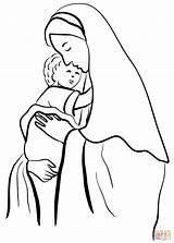 Coloring Jesus Mary Getcolorings Child sketch template