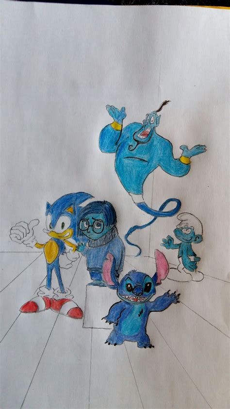blue cartoon characters