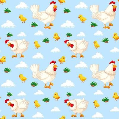 chicken pattern vector art icons  graphics