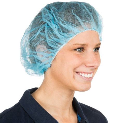 Chef Revival 24 Blue Disposable Polypropylene Bouffant Cap Hair Net