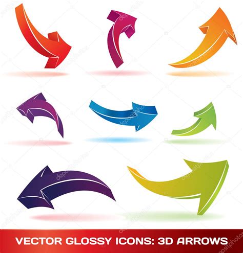 Colorful 3d Vector Arrows Set — Stock Vector © Jakegfx 2857558