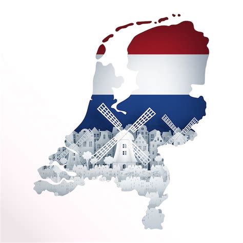 kaart van nederland premium vector