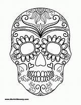 Coloring Pages Skull Sugar Simple Popular sketch template