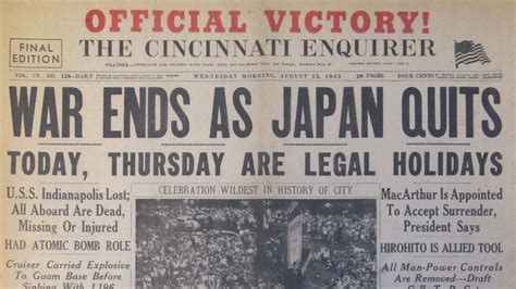 Today In History August 14 1945 Japan Surrendered Ending World War Ii