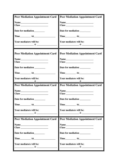 medical appointment card template