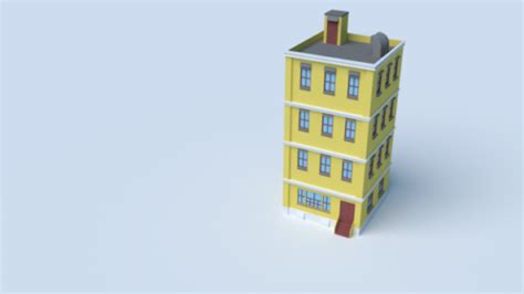 simple building apartment   model blend fbx opendmodel