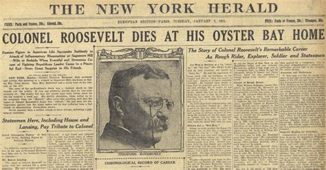 1919 Theodore Roosevelt Dies The New York Times