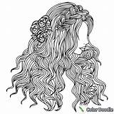 Hair Pages Coloring Printable Beautiful Adult Para Pintar Imágenes Colouring Adults Colorear Dibujos Kids sketch template