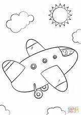 Airplane Coloring Pages Cartoon Printable Airport Drawing Comments Airplanes Jet Categories sketch template