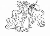Pony Celestia Coloring Princess Little sketch template