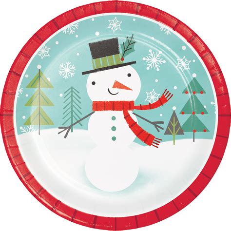 winter snowman paper plates  count walmartcom