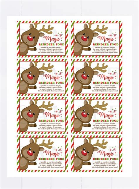 magic reindeer food tags printable kids christmas tag diy etsy