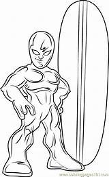 Coloring Silver Surfer Pages Squad Hero Super Show Coloringpages101 Color Online sketch template