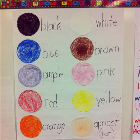 coxs kindergarten class color words  daily fix