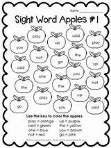 Color Word Sight Words Coloring Grade Pages Worksheets Apples Activities First Printable Phonics Reading Apple Kindergarten Printables 1st Getdrawings Freebie sketch template