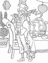 Hatter Teapot Boho Wonderland Getcolorings sketch template