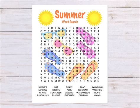 summer word search game summer party game printable summer etsy