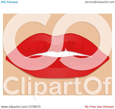 clipart 3d womans red plump lips slightly open royalty