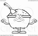Oatmeal Character Mascot Lineart Mad Bowl Illustration Cartoon Royalty Clipart Vector Thoman Cory sketch template