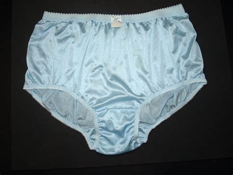 1960 s classic and vintage style briefs nylon panties womens hip 45 48 soft and sheer blue