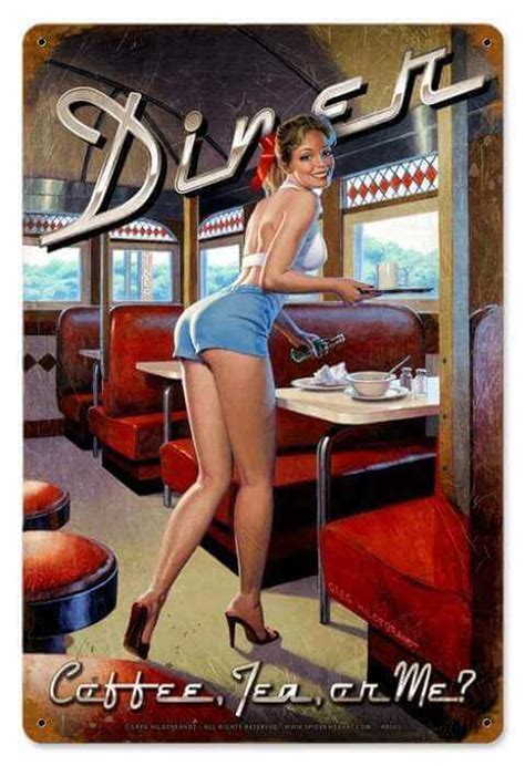 Vintage Diner Pin Up Girl Metal Sign 12 X 18 Inches