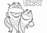 Lorax Coloring Pages Fish Humming Coloring4free sketch template