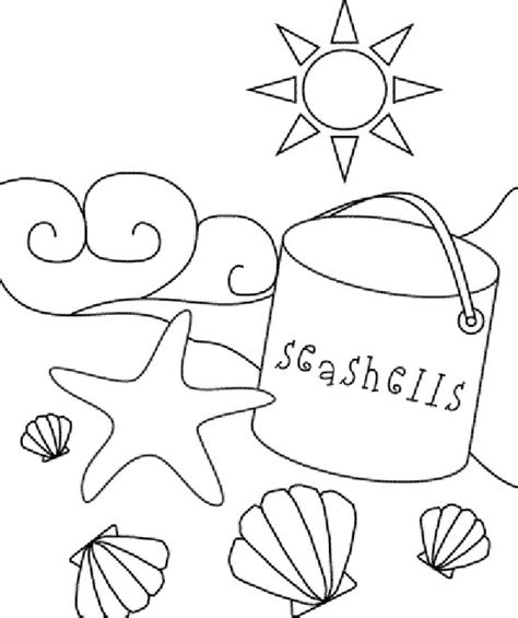 beach sea shell coloring page ocean school pinterest shells sea